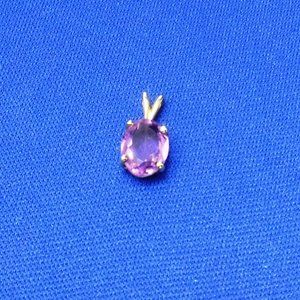 Pendant, Faceted Amethyst, 14K Gold, 1g